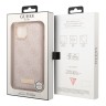 Чехол Guess PU 4G Plate metal logo Hard для iPhone 13, розовый (Magsafe)