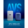 Energea СЗУ AmpCharge AVS45, USB-C AVS60 + USB-A QC30W Blue