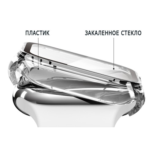 Чехол со стеклом Elago Clear Shield case 9H glass для Apple Watch 7/8 (45 мм), прозрачный