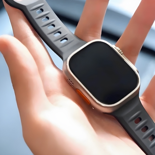 BlueO для Apple Watch 44/45/46/49 mm ремешок Fluoro Rubber Sport Watch Band Black
