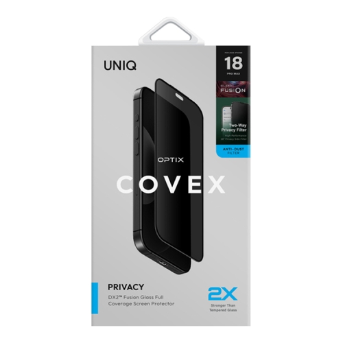 Uniq стекло для iPhone 18 Pro Max OPTIX Privacy (DX2) Anti-Dust Filter Black (+installer)