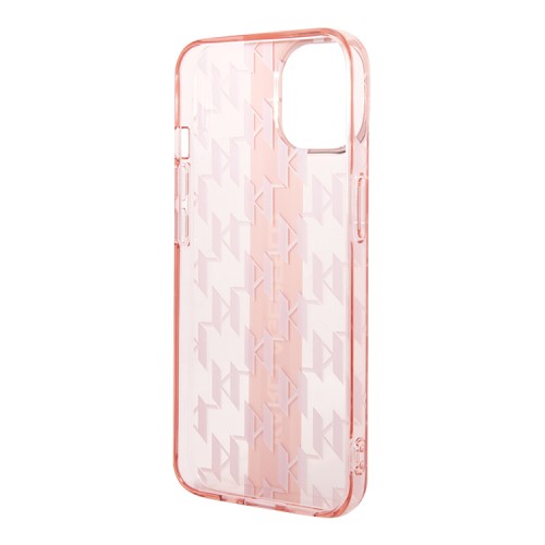 Чехол Lagerfeld Monogram w Vertical logo Hard для iPhone 14, розовый