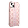 Чехол Lagerfeld Monogram w Vertical logo Hard для iPhone 14, розовый