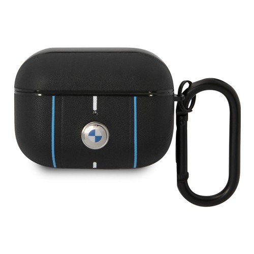 Чехол BMW Signature leather with Color lines для AirPods Pro, черный