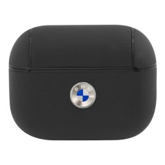 Чехол BMW Signature leather with Metal logo для AirPods Pro, черный (BMAPSSLBK)
