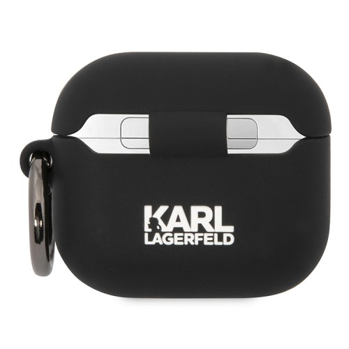 Чехол Lagerfeld Silicone case with ring Karl & Choupette для Airpods 3 (2021), черный