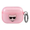 Чехол Karl Lagerfeld TPU Glitters with ring Choupette Transparent для Airpods Pro, розовый