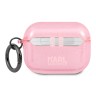 Чехол Karl Lagerfeld TPU Glitters with ring Choupette Transparent для Airpods Pro, розовый