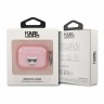 Чехол Karl Lagerfeld TPU Glitters with ring Choupette Transparent для Airpods Pro, розовый