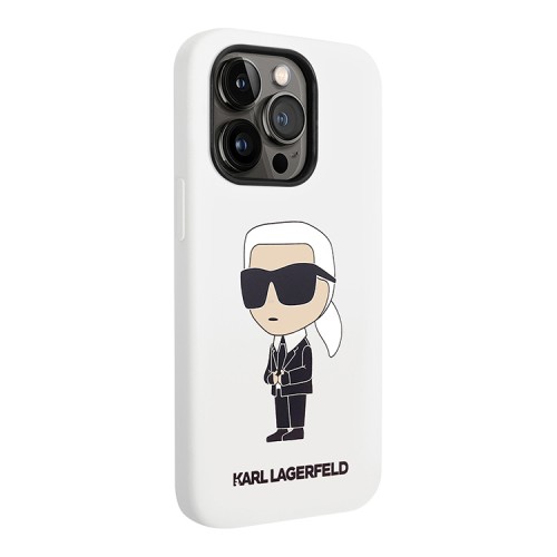 Чехол Lagerfeld Liquid silicone NFT Karl Ikonik Hard для iPhone 14 Pro Max, белый