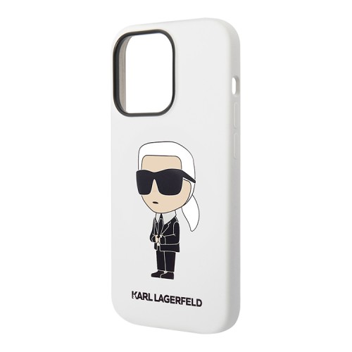 Чехол Lagerfeld Liquid silicone NFT Karl Ikonik Hard для iPhone 14 Pro Max, белый