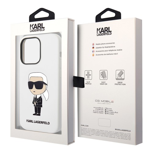 Чехол Lagerfeld Liquid silicone NFT Karl Ikonik Hard для iPhone 14 Pro Max, белый
