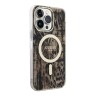 Чехол Guess Leopard Hard для iPhone 14 Pro Max, коричневый/золотой (MagSafe)
