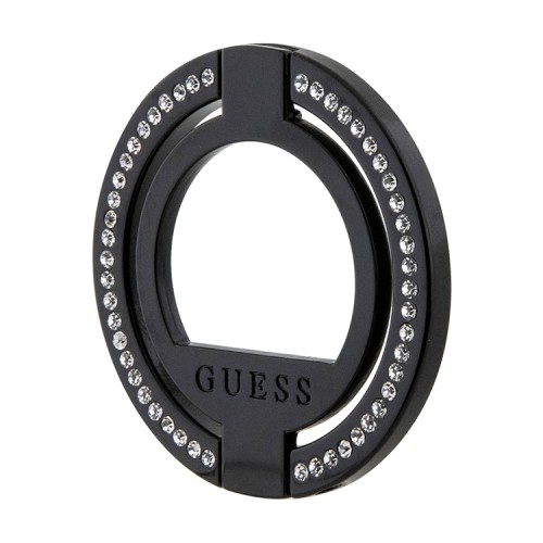 Guess кольцо-держатель MagSafe Metal Ring stand Diamond Rhinestones Black