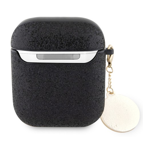Guess для Airpods 1/2 чехол Fixed Glitters with Heart Diamond charm Black