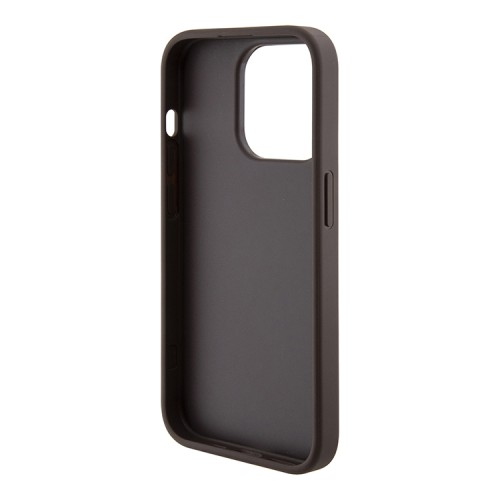 Guess для iPhone 15 Pro Max чехол GripStand PU 4G with Triangle Diamond metal logo Hard Brown