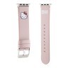 Hello Kitty для Apple Watch 42-41-40 mm ремешок PU Grained leather 3D Rubber Kitty Head Pink