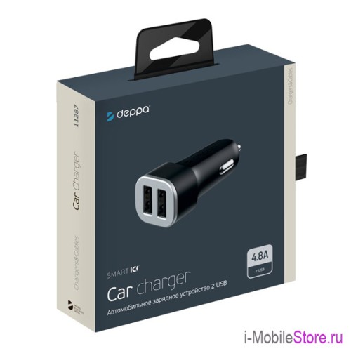 Автомобильное зарядное устройство Deppa 2 USB 4.8A
