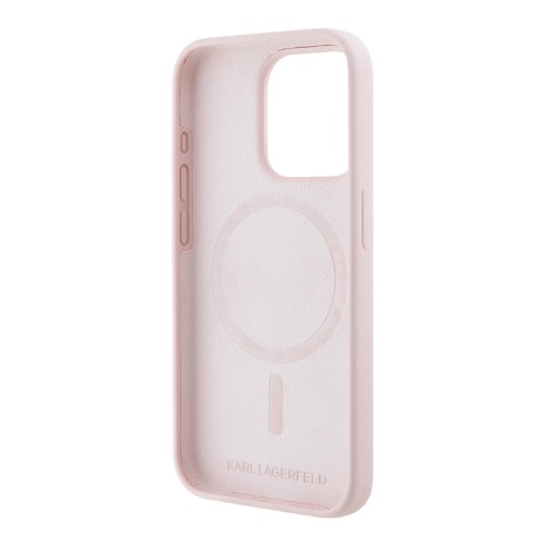 Karl Lagerfeld для iPhone 15 Pro чехол Liquid Silicone NFT Karl & Choupette Body Hard Pink (MagSafe)