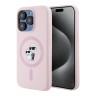 Karl Lagerfeld для iPhone 15 Pro чехол Liquid Silicone NFT Karl & Choupette Body Hard Pink (MagSafe)