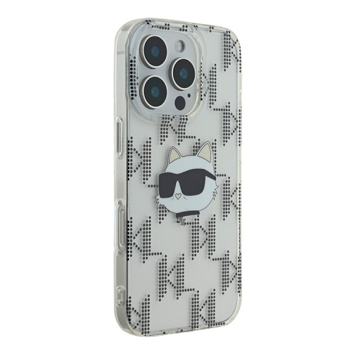 Karl Lagerfeld для iPhone 16 Pro чехол PC/TPU Monogram NFT Choupette прозрачный