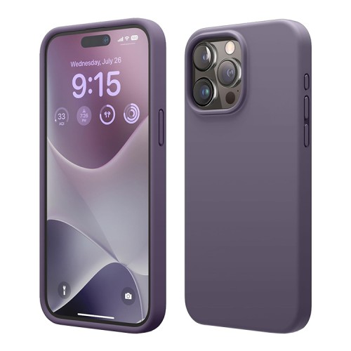 Elago для iPhone 15 Pro чехол Soft silicone (Liquid) Deep Lavender