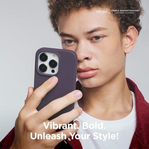 Elago для iPhone 15 Pro чехол Soft silicone (Liquid) Deep Lavender