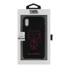 Чехол Karl Lagerfeld Liquid silicone Ikonik outlines Hard для iPhone X/XS, черный/розовый