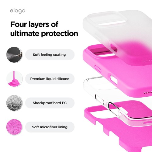 Elago для iPhone 16 Pro чехол Soft silicone (Liquid) Ice Red