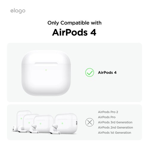 Elago для AirPods 4 чехол Unique Cassette Tape Hang case Classic White/Red