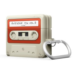 Elago для AirPods 4 чехол Unique Cassette Tape Hang case Classic White/Red