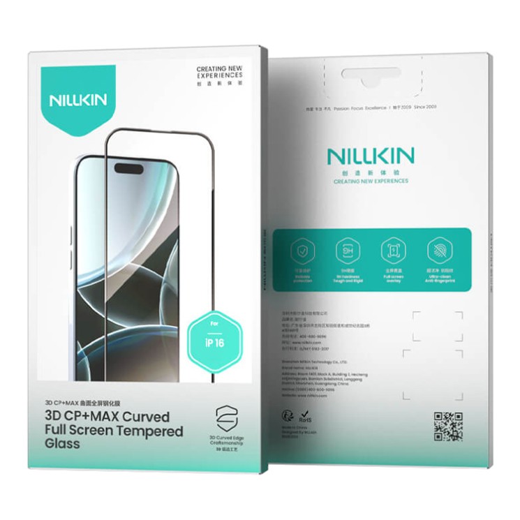 Nillkin стекло для iPhone 16, 3D CP+MAX 0.33 mm Black