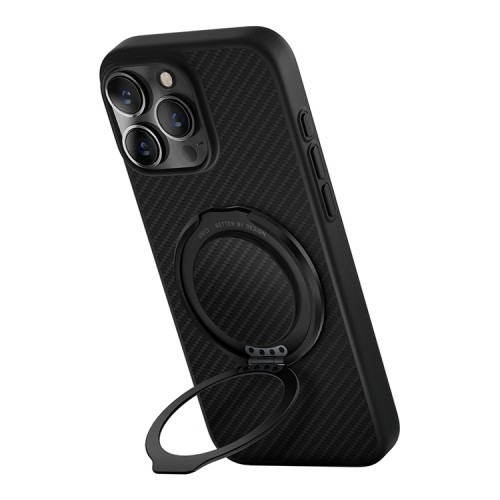 Uniq для iPhone 16 Pro чехол KEVA AIR Kevlar + GripFit Premium Mount Black (MagSafe)