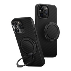 Uniq для iPhone 16 Pro чехол KEVA AIR Kevlar + GripFit Premium Mount Black (MagSafe)