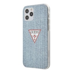 Чехол Guess Denim Triangle logo Hard для iPhone 12 mini, голубой