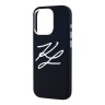 Karl Lagerfeld для iPhone 15 Pro Max чехол Liquid Silicone Metal Logo Initials Hard Black