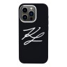 Karl Lagerfeld для iPhone 15 Pro Max чехол Liquid Silicone Metal Logo Initials Hard Black