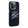 Karl Lagerfeld для iPhone 15 Pro Max чехол Liquid Silicone Metal Logo Initials Hard Black