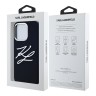 Karl Lagerfeld для iPhone 15 Pro Max чехол Liquid Silicone Metal Logo Initials Hard Black