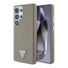 Guess для Galaxy S25 Ultra чехол PU Grained leather Triangle metal logo Hard Brown (MagSafe)