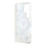 Guess для Galaxy S25 Ultra чехол PC/TPU Glitter Flowers Triangle logo Hard White (MagSafe)