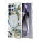 Guess для Galaxy S25 Ultra чехол PC/TPU Glitter Flowers Triangle logo Hard White (MagSafe)