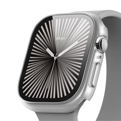 Elago для Apple Watch 42 mm (Series 10) чехол Clear Shield case+9H glass Frosted Transparent