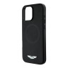 Aston Martin для iPhone 16 Pro чехол PU Full Wrapped Metal logo & Camera Hard Black (MagSafe)
