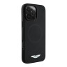 Aston Martin для iPhone 16 Pro чехол PU Full Wrapped Metal logo & Camera Hard Black (MagSafe)
