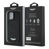 Aston Martin для iPhone 16 Pro чехол PU Full Wrapped Metal logo & Camera Hard Black (MagSafe)