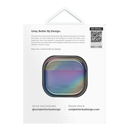 Uniq для Airpods 4 чехол Iridescia (holographic) Midnight Quartz