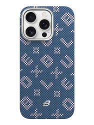 BlueO чехол для iPhone 16 Pro Max Kevlar Air Aramid fiber Logo Blue (MagSafe)