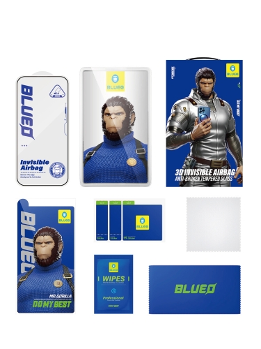 BlueO стекло для iPhone 17 Pro/17/16 Pro, 3D Invisible Airbag with Dustproof receiver Black