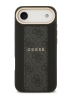 Guess для iPhone Air чехол PU 4G Stripe Classic metal logo Gold camera Hard Black (MagSafe)